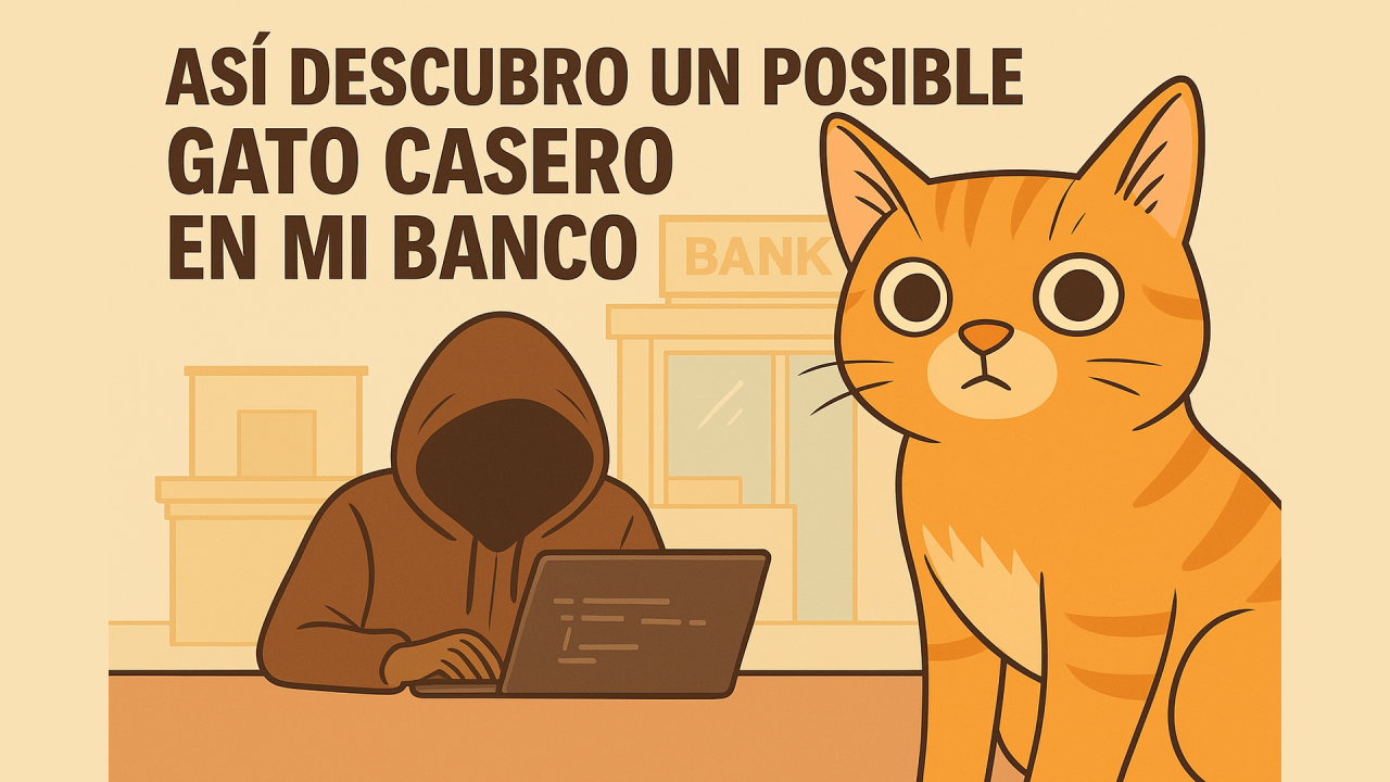 Gato casero en mi banco
